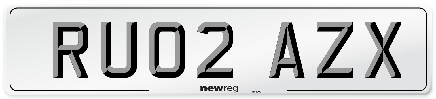 RU02 AZX Number Plate from New Reg
